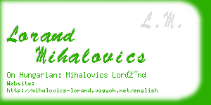 lorand mihalovics business card